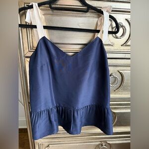 Jcrew Silk Peplum Top with Ribbon Ties size 4